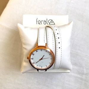 White feral rose gold watch